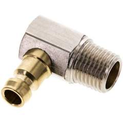90°-Temperierkupplungsstecker 9mm Zapfen,R 1/4"(AG)