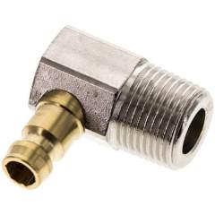 90°-Temperierkupplungsstecker 9mm Zapfen,R 3/8"(AG)