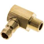 90°-Temperierkupplungsstecker 9mm Zapfen,M 10x1 (konisch)(AG)