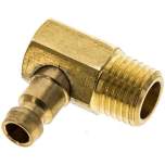 90°-Temperierkupplungsstecker 9mm Zapfen,M 14x1,5 (konisch)(AG)