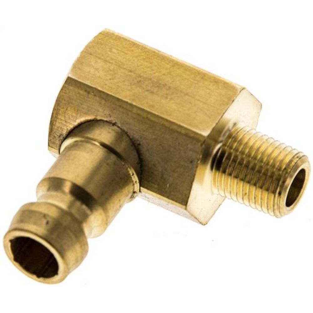 90°-Temperierkupplungsstecker 9mm Zapfen,M 8x0,75 (konisch)(AG)