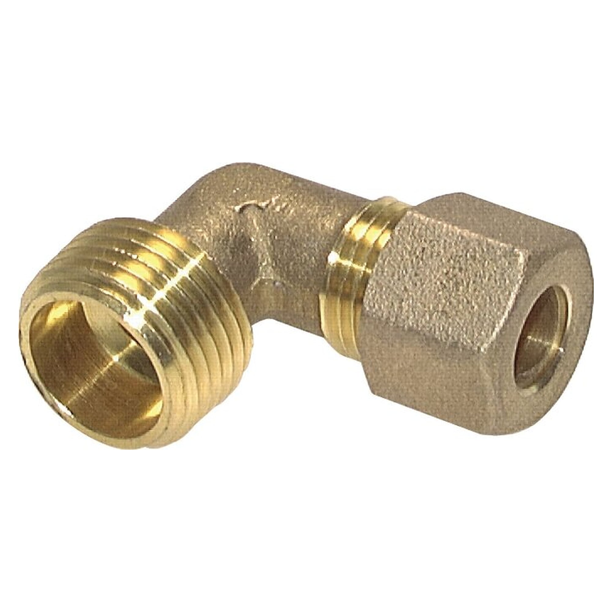 Compression fitting, elbow design, male thread R 1/8", tube 8 (M12x1) mm, brass, -60 bis +300 °C