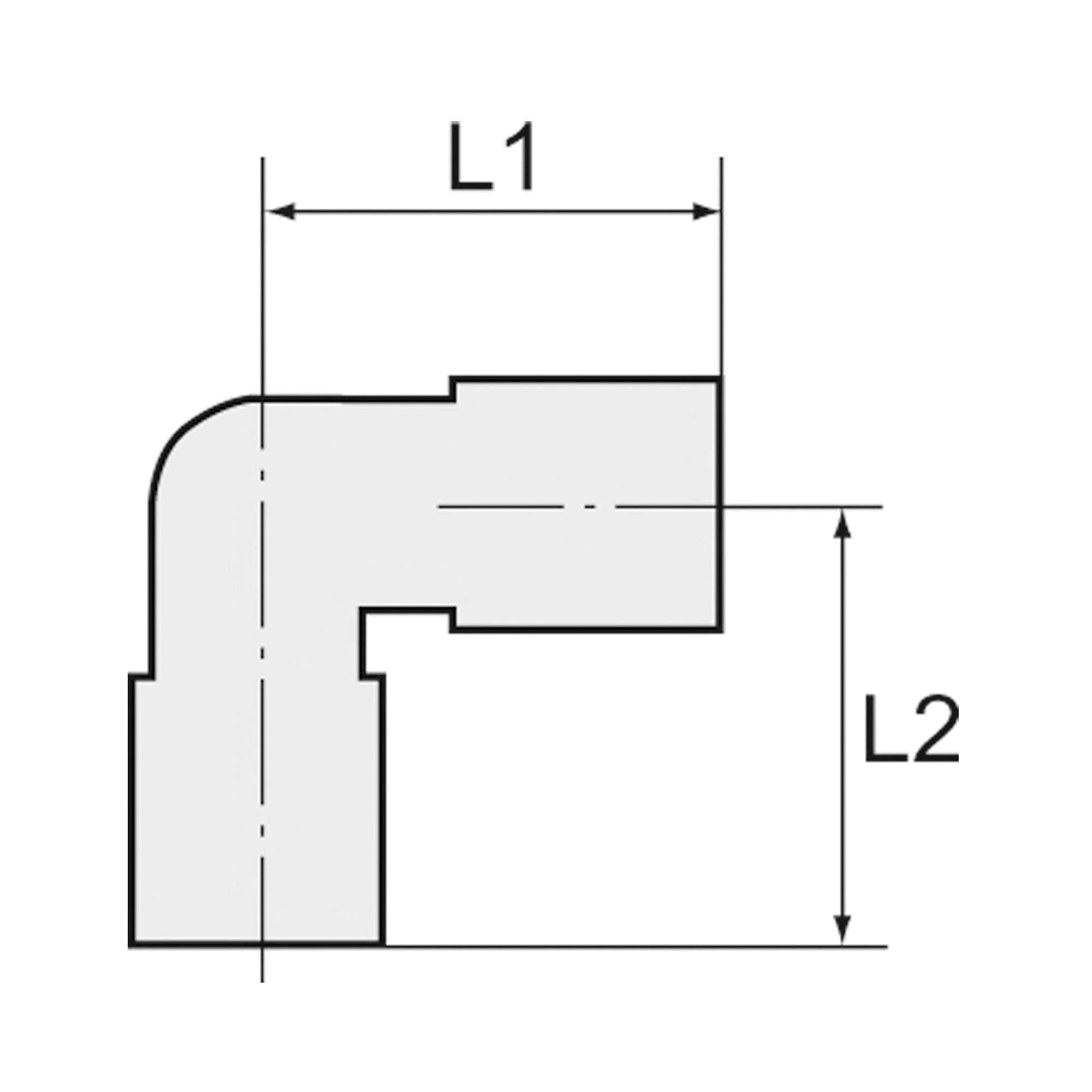 Push-in L-connector, for hose exterior Ø 8 mm - Riegler 110433