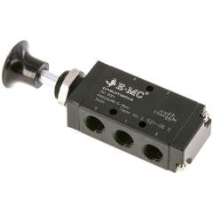 E.MC L-521-06-S. 5/2-way axial hand lever valve, spring return, G 1/8"