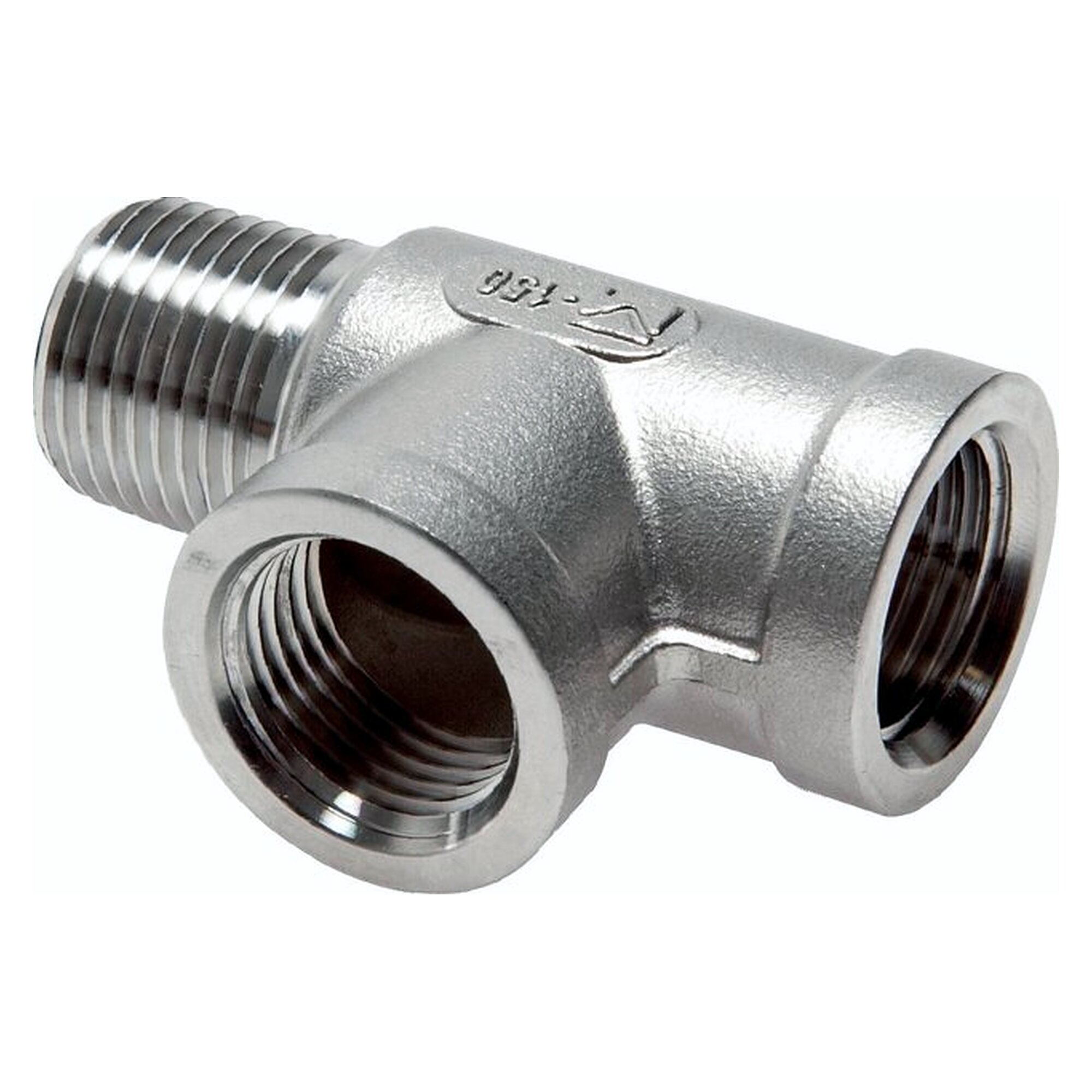 Stud connector, male thread R 1/2" to female thread Rp 1/2", PN 16 bar, stainless steel 1.4408