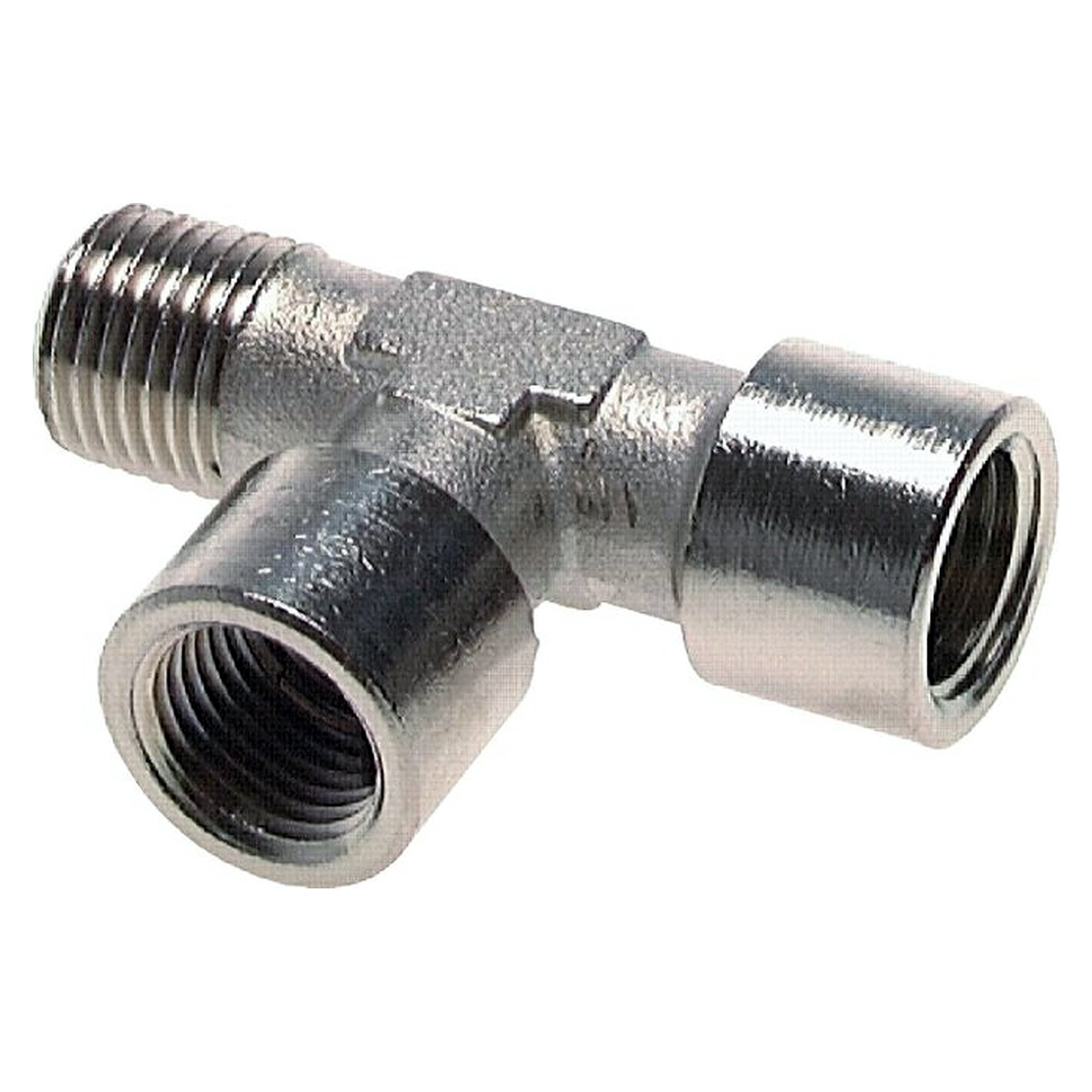 Stud connector, male thread R 1/2" to female thread G 1/2", PN 16 bar, nickel plated brass
