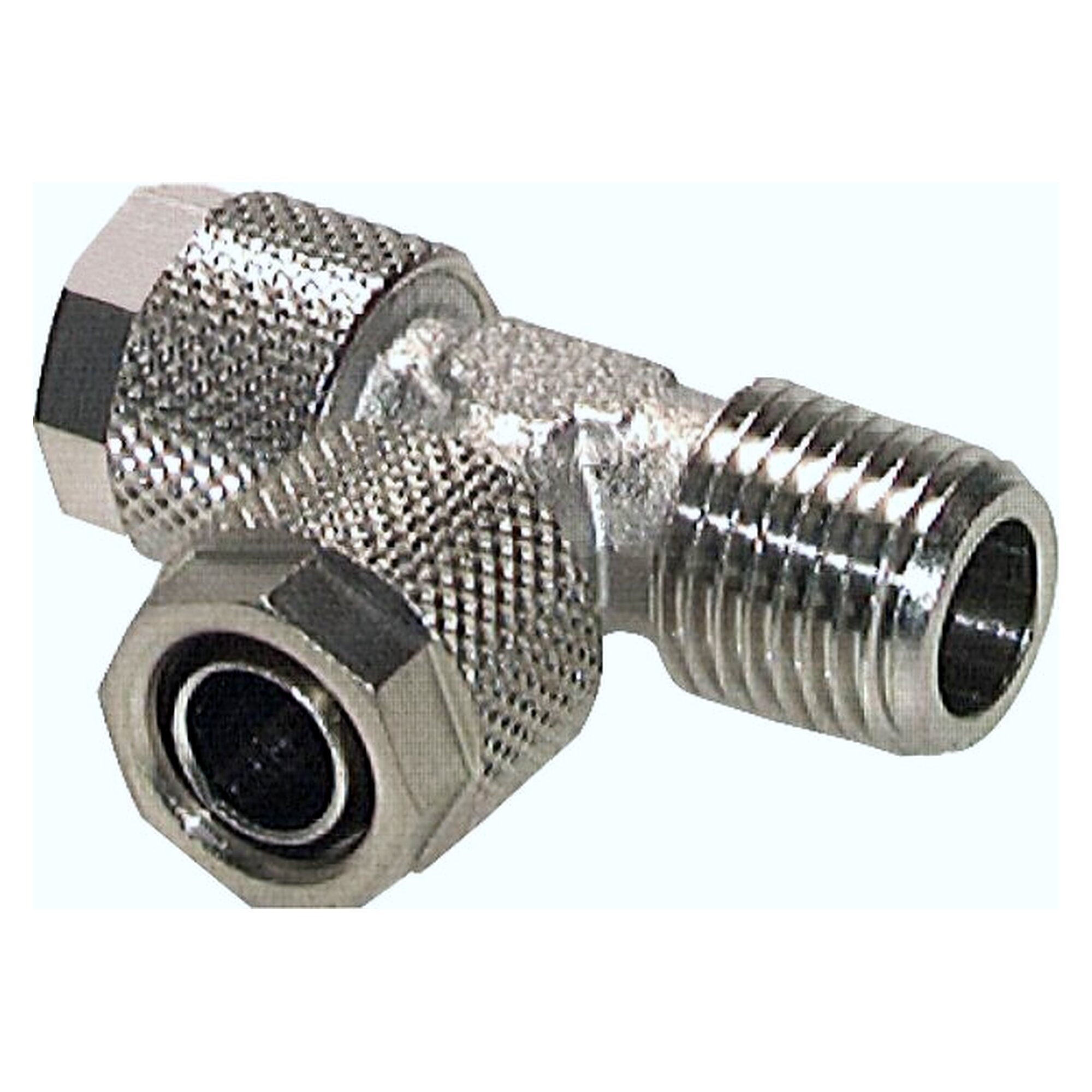 Tube fitting, elbow design, male thread R 1/8", tube 5x3 mm, nickel plated brass