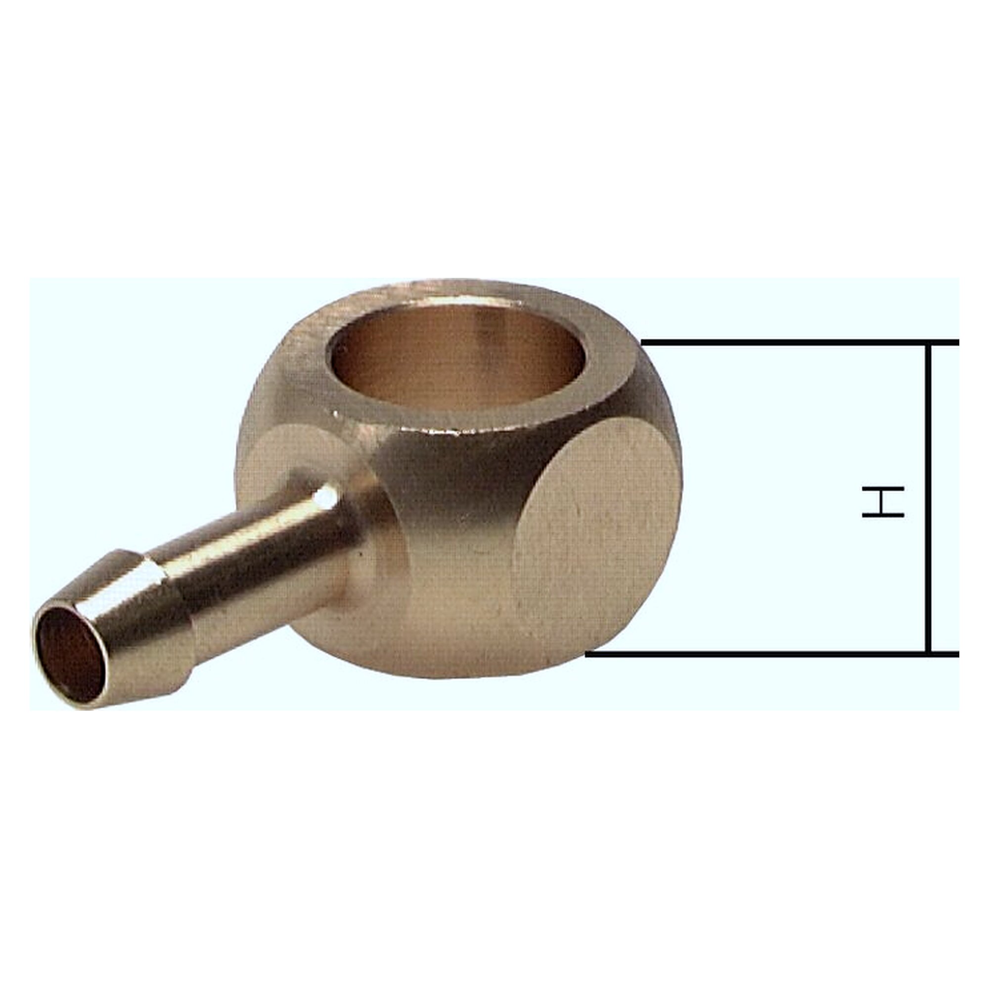 Ring piece for an elbow hose nozzle, for banjo bolt G 1/4", hose connection 9 (3/8") mm, brass