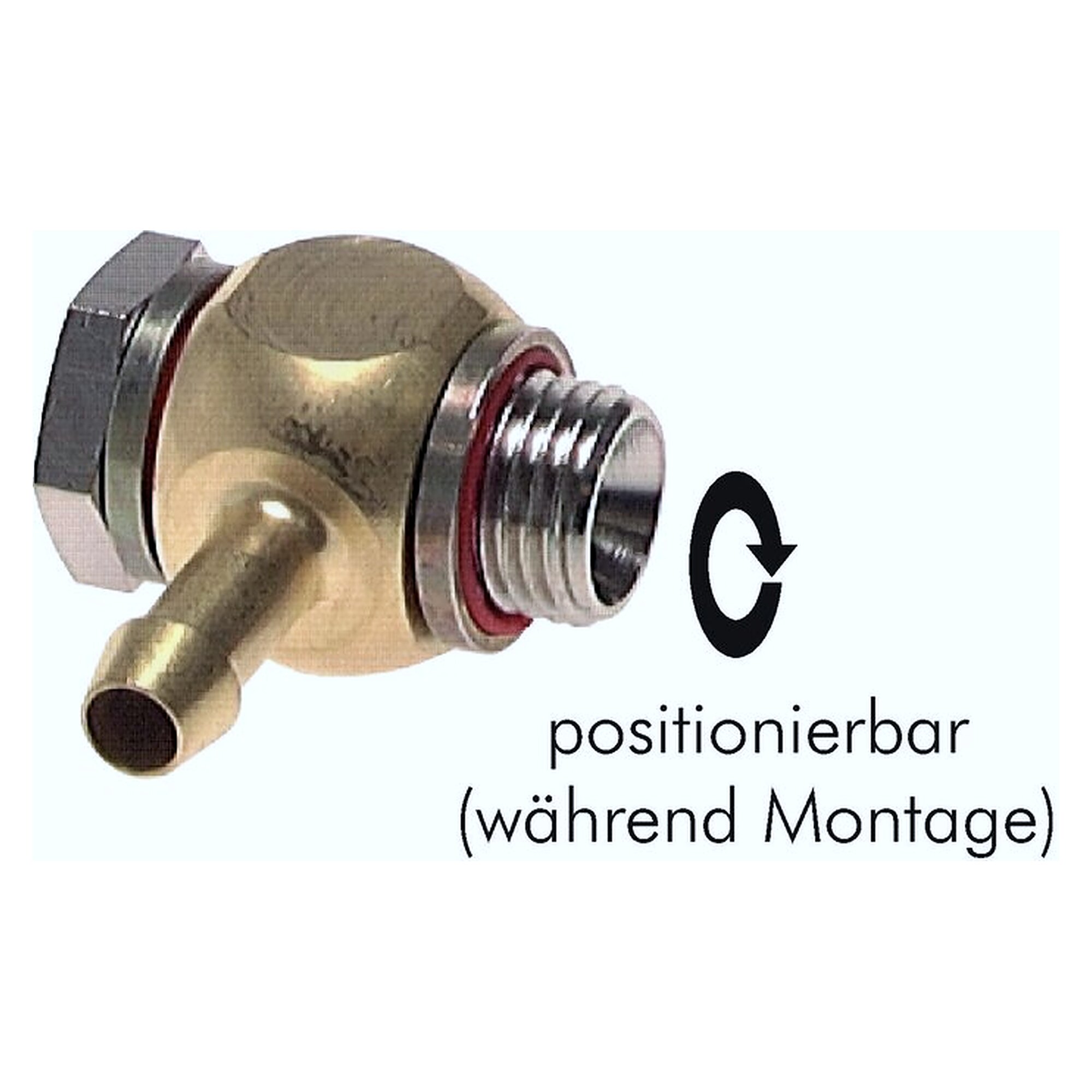 Elbow threaded hose nozzle, G 1/4", hose connection 6 (1/4") mm, -40 to +120 °C