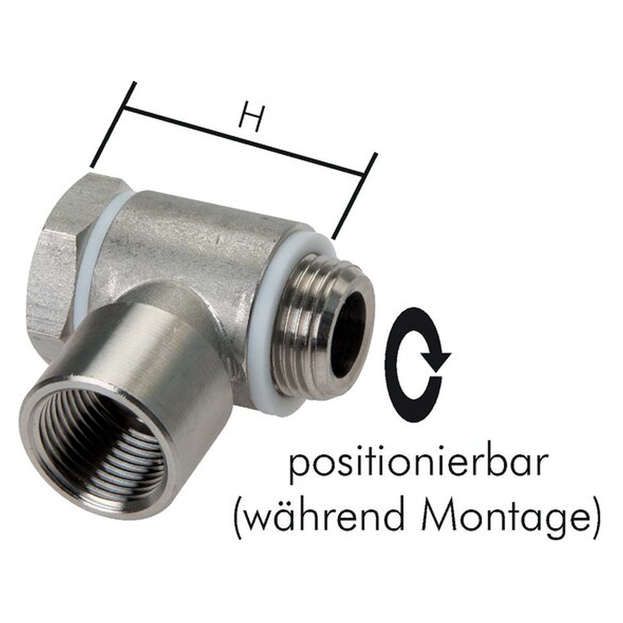 Tube fitting, elbow design, with female and male thread, thread G 1/4", stainless steel 1.4404