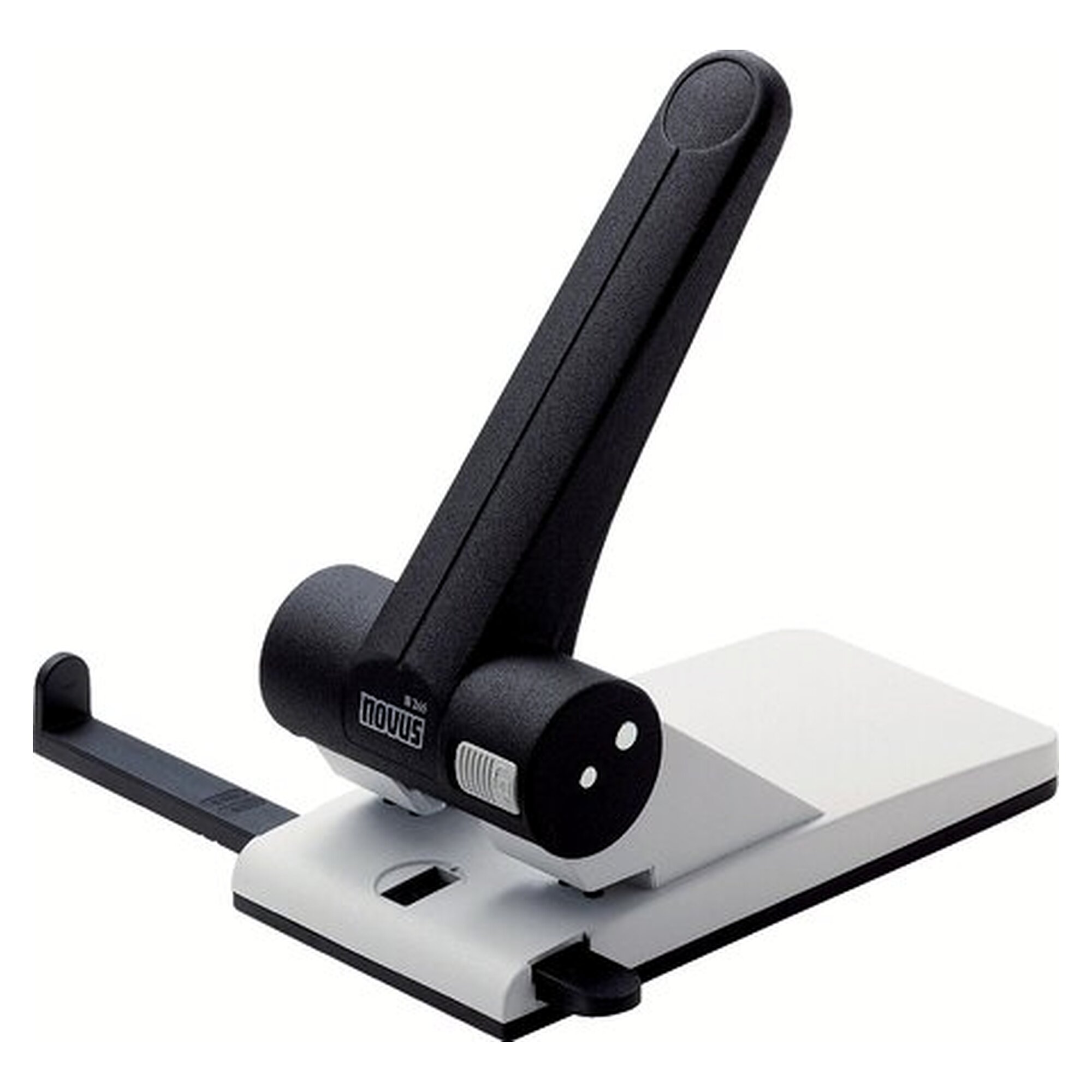 NOVUS registry punch, 65 sheets (2-fach), black-grey, punching capacity 65 sheets (2-hole)