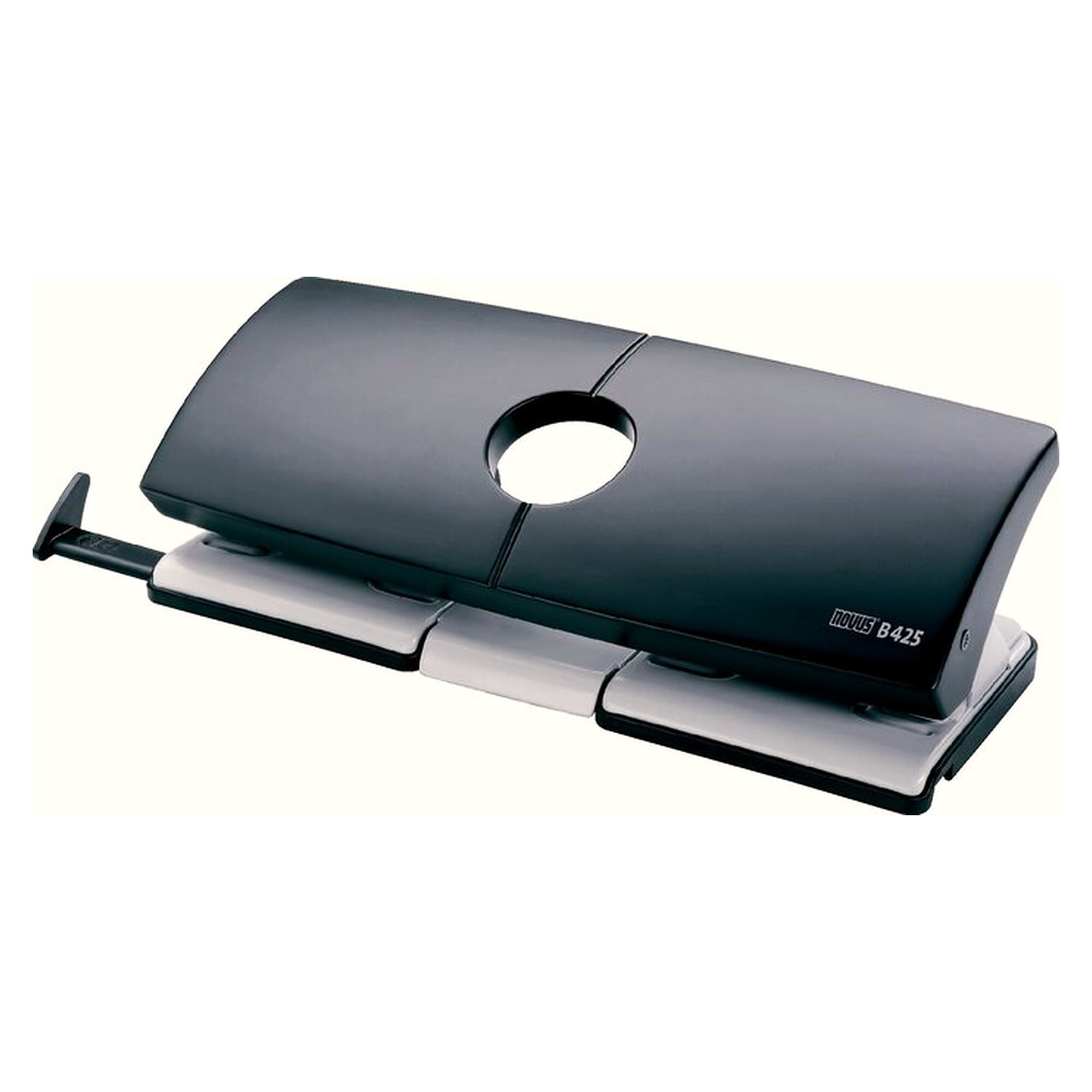 NOVUS Doppellocher, 25 sheets (4-fach), black-grey, workshop supply for assembly and servicing