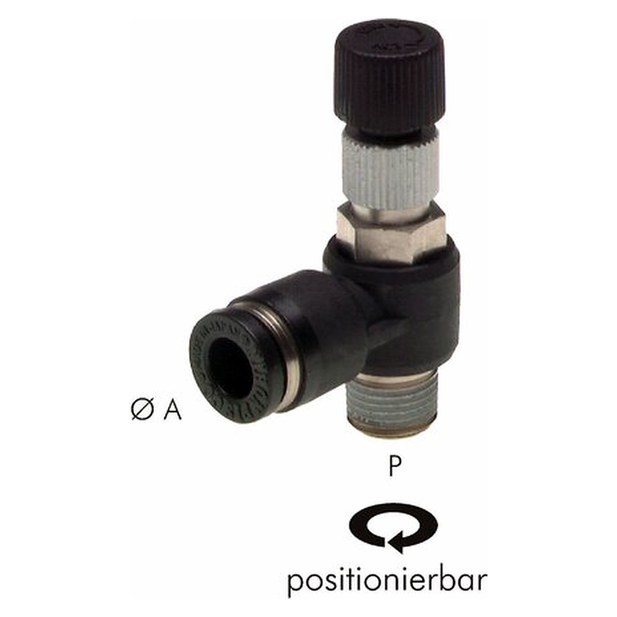 Differential pressure regulator, primary port R 1/4", port 6 mm, nickel plated brass