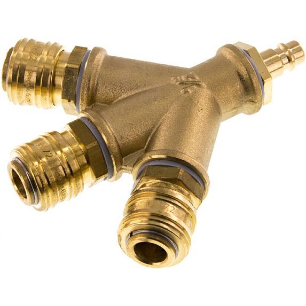 3-fach-Luftweiche mit Kupplungsdosen, Kuppl.-Stecker