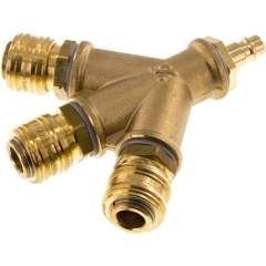 3-fach-Luftweiche mit Kupplungsdosen, Kuppl.-Stecker
