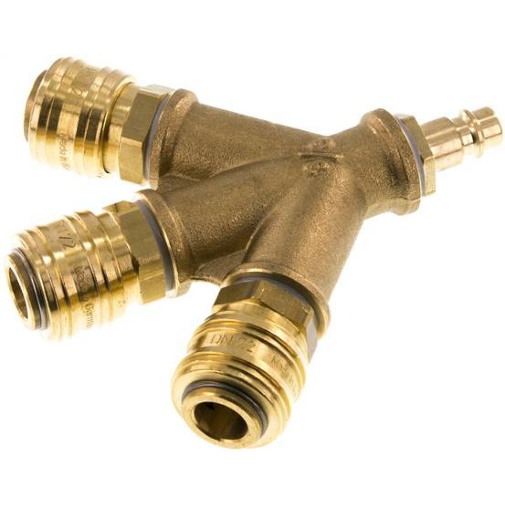 3-fach-Luftweiche mit Kupplungsdosen, Kuppl.-Stecker