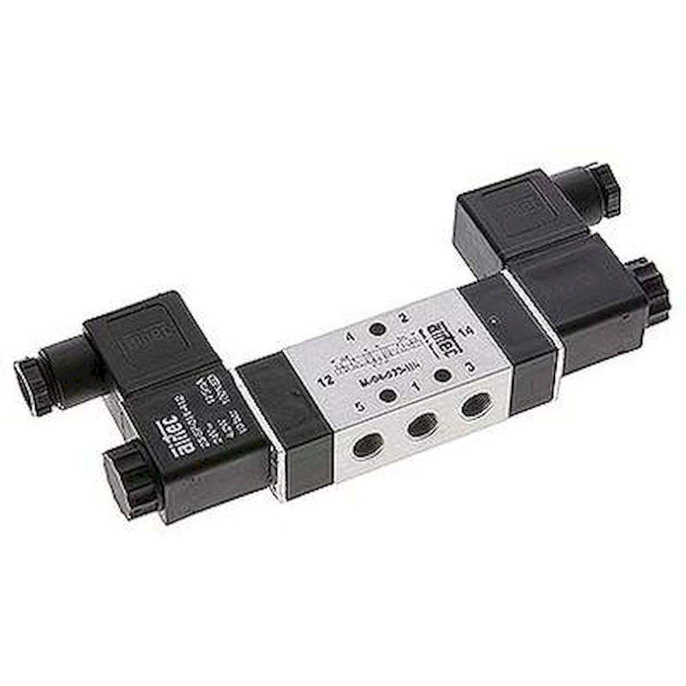 Airtec M-04533HN-230V. 5/3-way solenoid valve, G 1/8", Centre position vented, 230V AC