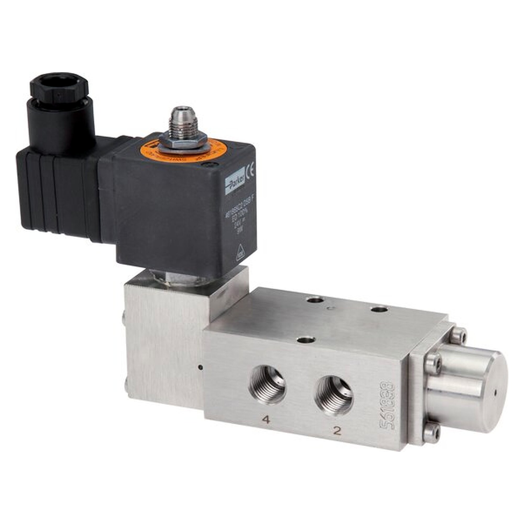 5/2-Wege Magnetventil, Federrückstellung, G 1/4", 230 V AC, 700 l/min, 3 bis 12 bar, 4 VA