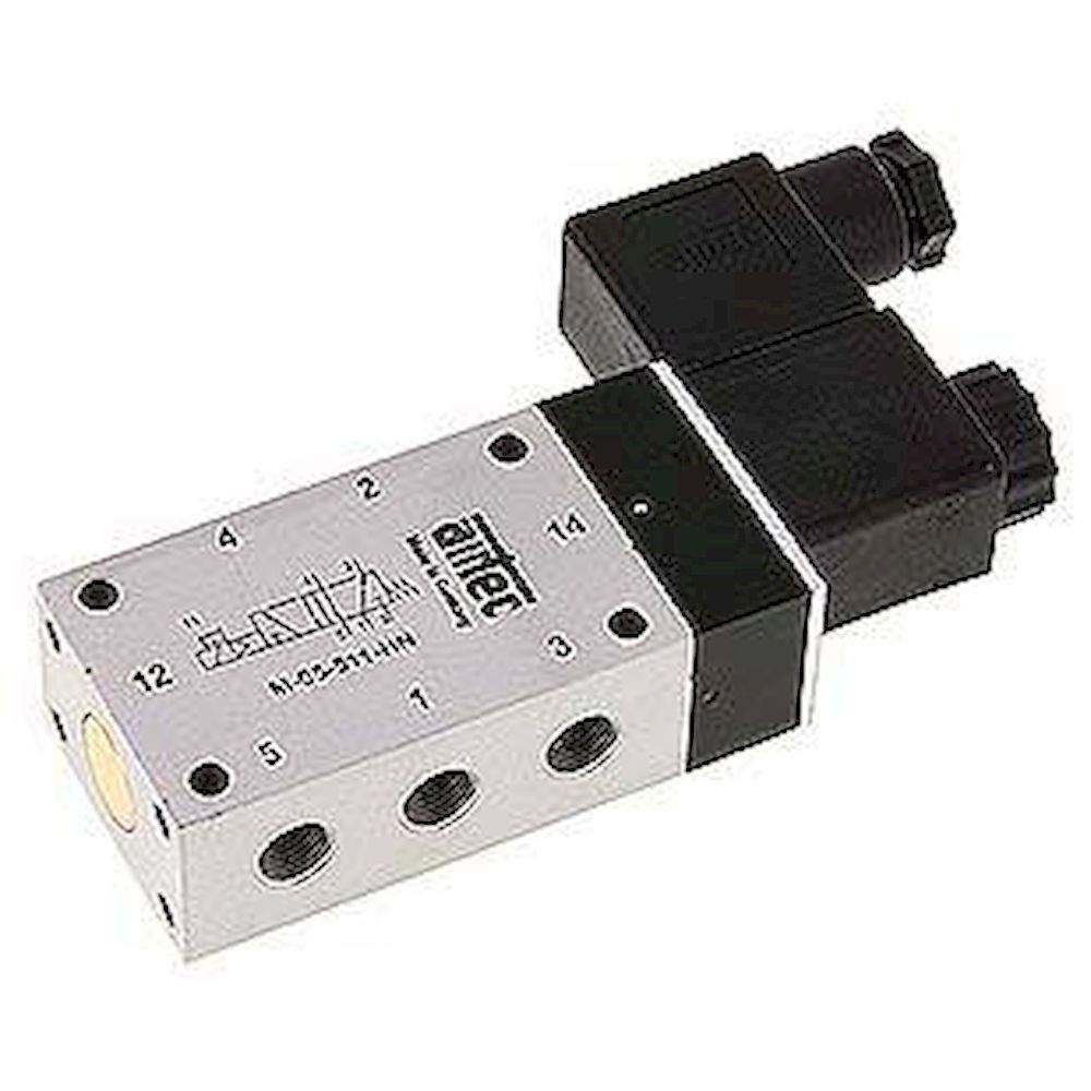 Airtec M 05511HN 12V=. 5/2-Wege Magnetventil, G 1/8", Feder, 12 V DC, Standard
