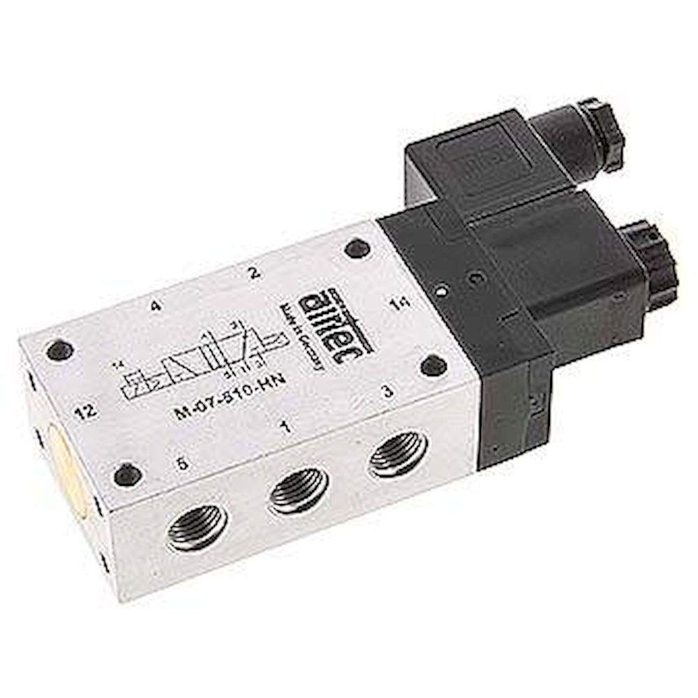 Airtec M-07510HN-230V. 5/2-way solenoid valve, G 1/4", Pneumatic spring, 230V AC, Standard