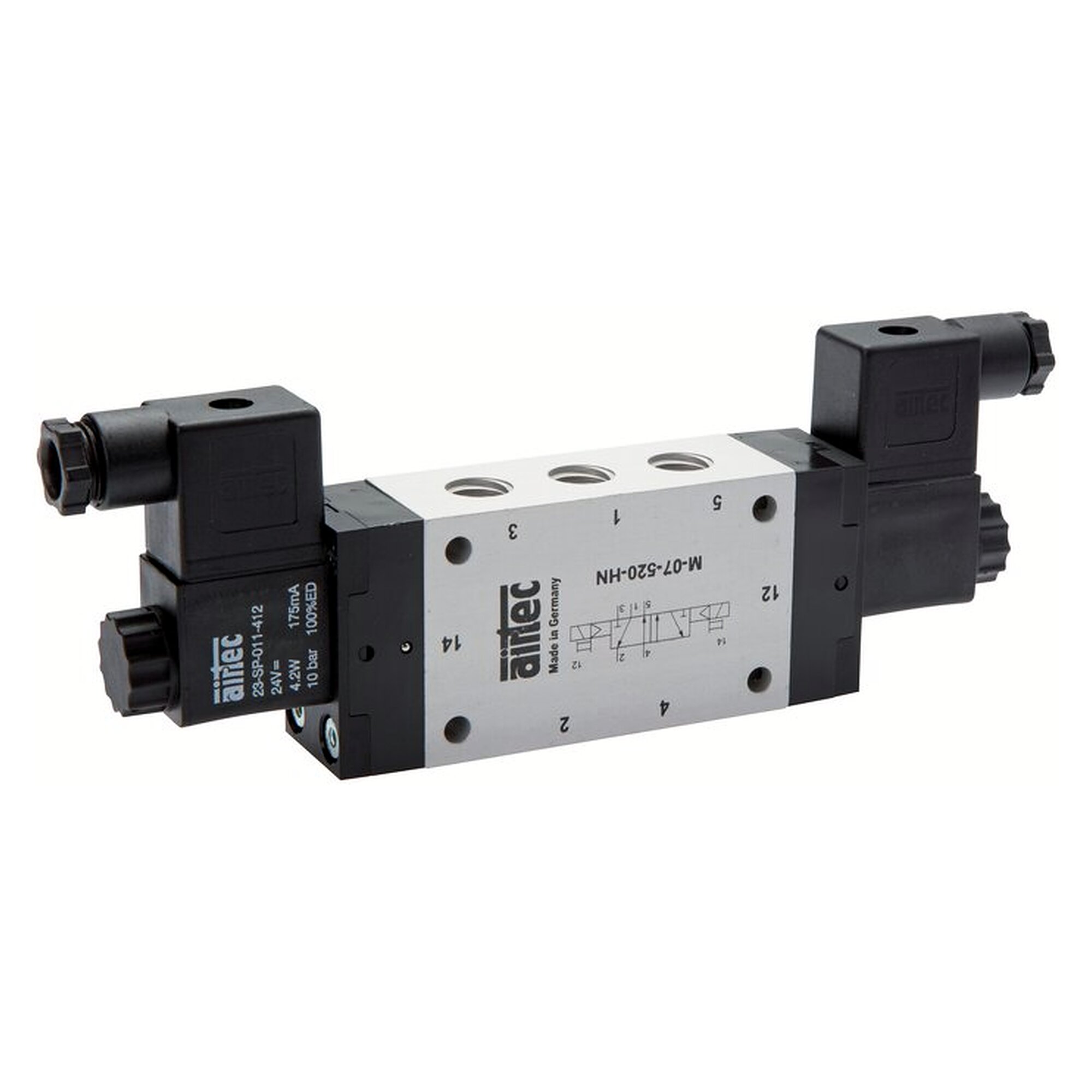 5/2-way solenoid pulse valve, ATEX approval, G 1/4", 230 V AC, 1580 l/min, nominal size 9 mm