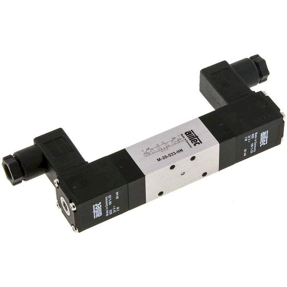 Airtec M-20533-HN-24V. 5/3-way solenoid valve, M 5, Centre position vented, 24V DC