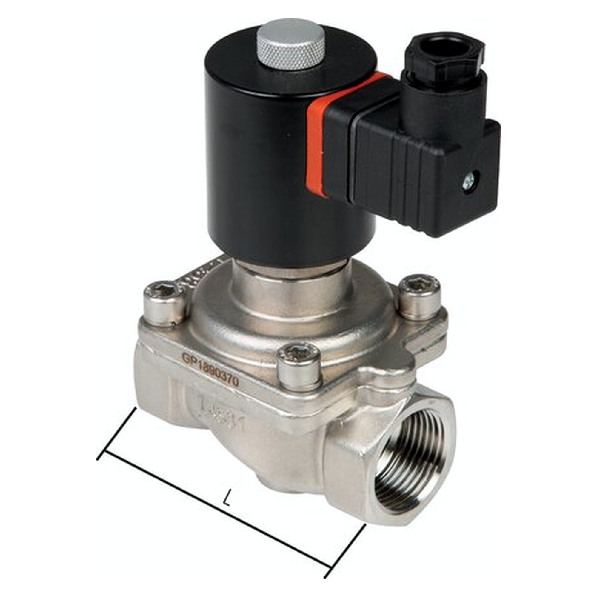 2/2-way solenoid valve, de-energised closed (NC), G 1/2", 24 V DC, 0 to 16 bar, Kv 65 l/min, DN 13.5