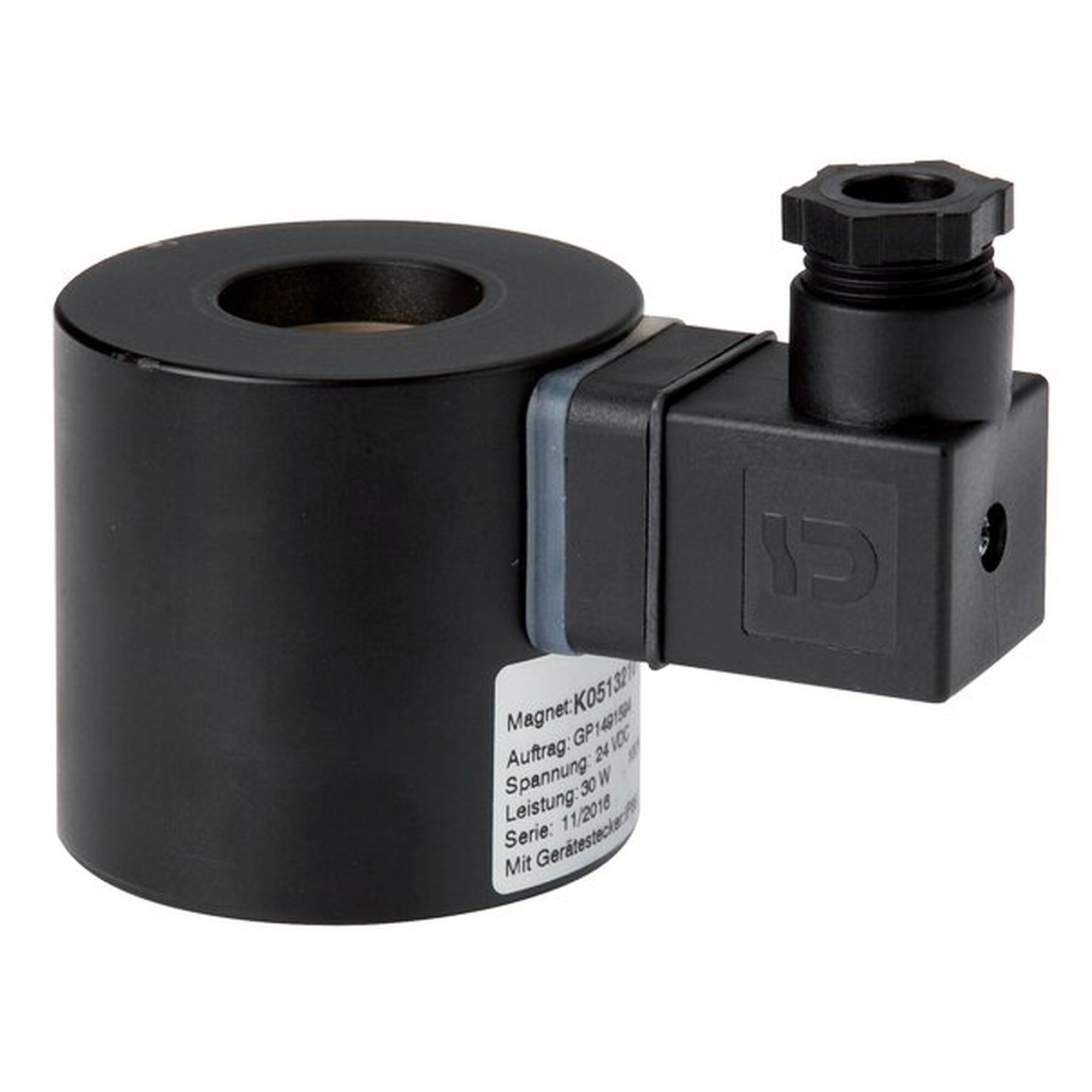 Solenoid coil, 24 V AC, coil form F, plug size 3, 33 - 34 VA, 63 x 59 x 73