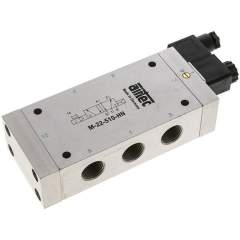 Airtec M-22510HN-230V. 5/2-way solenoid valve, G 1/2", Pneumatic spring, 230V AC, Standard