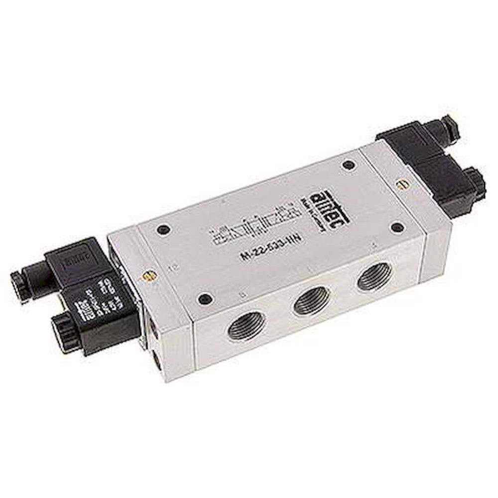 Airtec M-22533HN-115V. 5/3-way solenoid valve, G 1/2", Centre position vented, 115V AC