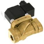 M-2380-48V. 2/2-way brass solenoid valve G 3/8", -0,95 to 12 bar, closed (NC) without power