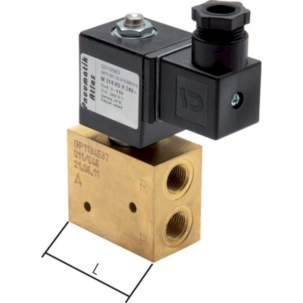 3/2-way vacuum valve, G 3/8", -0,9 to 10bar, 230 V AC