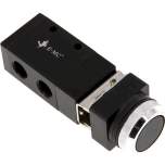 E.MC M 322-S5-SCHWARZ. 3/2-Wege (NC/NO) Drucktaster-Ventil, schwarz, G 1/4"