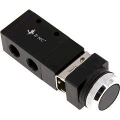 E.MC M 322-S5-SCHWARZ. 3/2-Wege (NC/NO) Drucktaster-Ventil, schwarz, G 1/4"