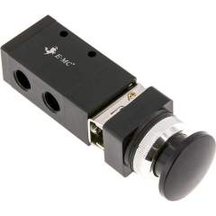 E.MC M 322-S6-SCHWARZ. 3/2-Wege (NC/NO) Pilztaster-Ventil, schwarz, G 1/4"