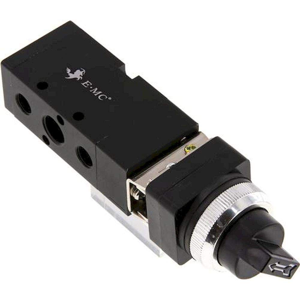 E.MC M-522-S1. 5/2-way Rotary switch-valve, black, G 1/4"