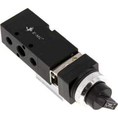 E.MC M 522-S1. 5/2-Wege Drehschalter-Ventil, schwarz, G 1/4"