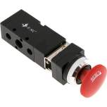 E.MC M-522-S3. 5/2-way Emergency stop button-valve, red, G 1/4"