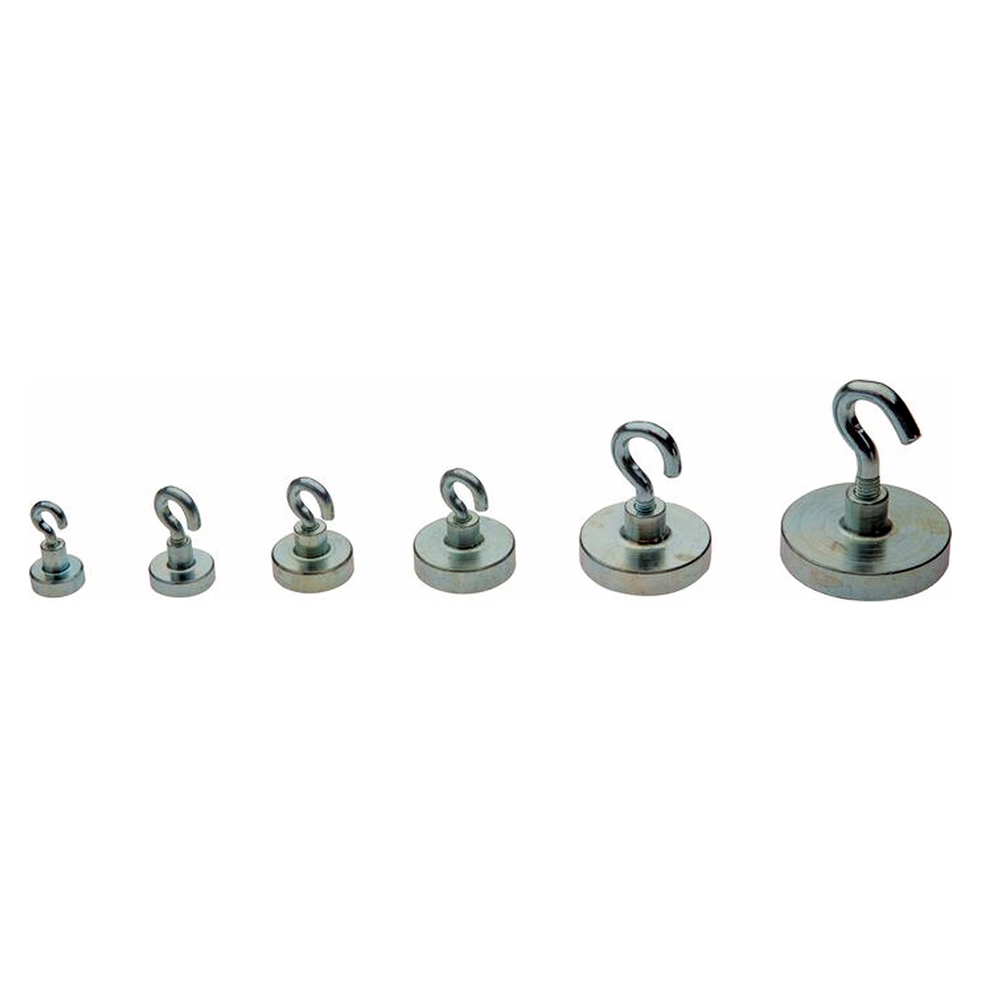 Neodym-Magnet mit Haken, 40mm, silber, 1er Pack, Haltekraft ca. 67,0 kg