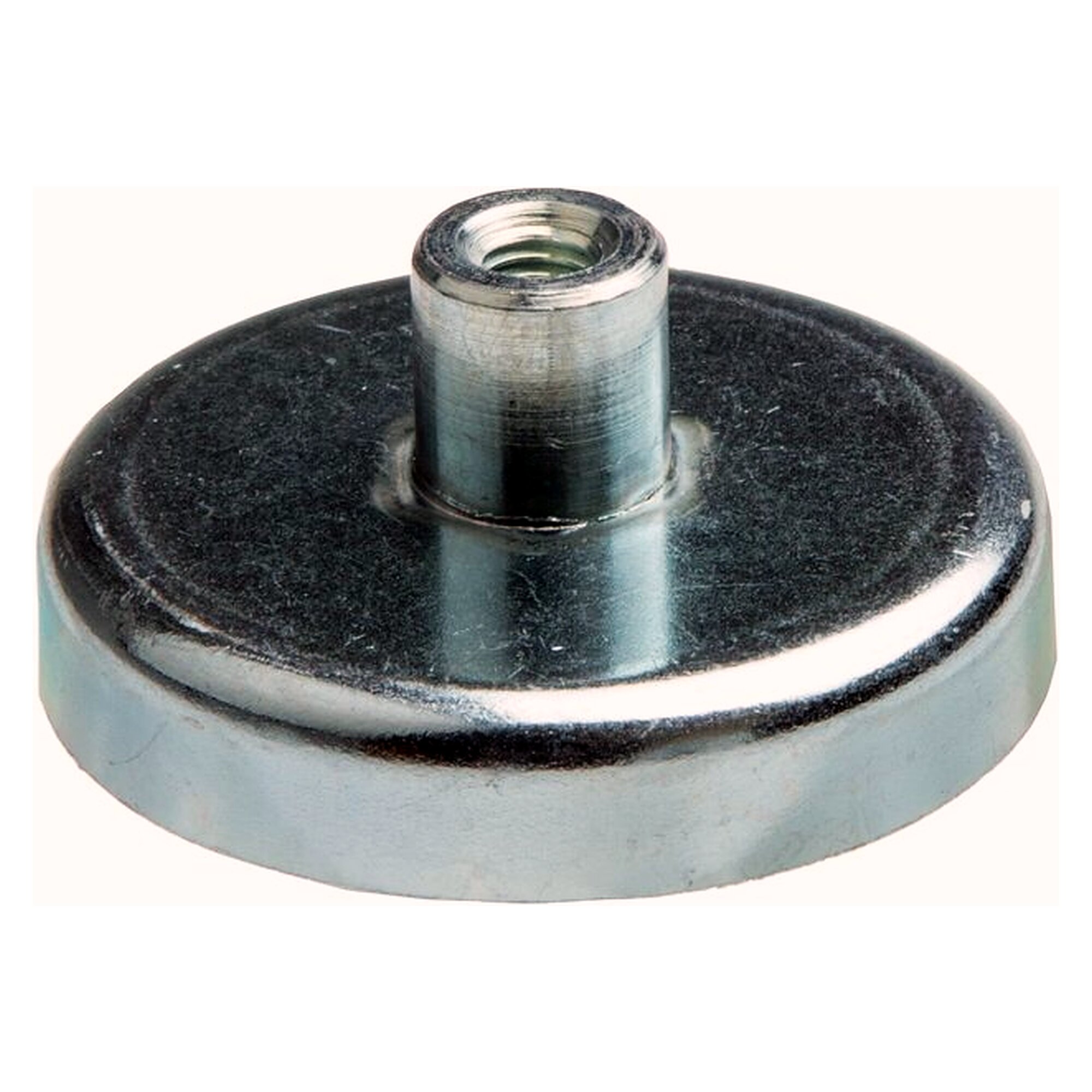 Pot magnet (flat gripper) 57mm, M 6 (IG) female thread (bush)
