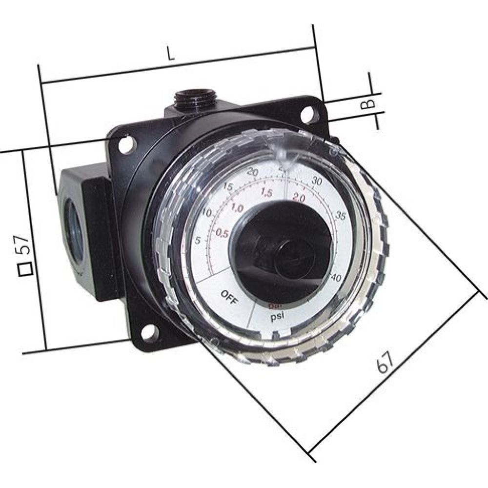 MANO R 20 3 Manometerregler, G 2", 0-3 bar