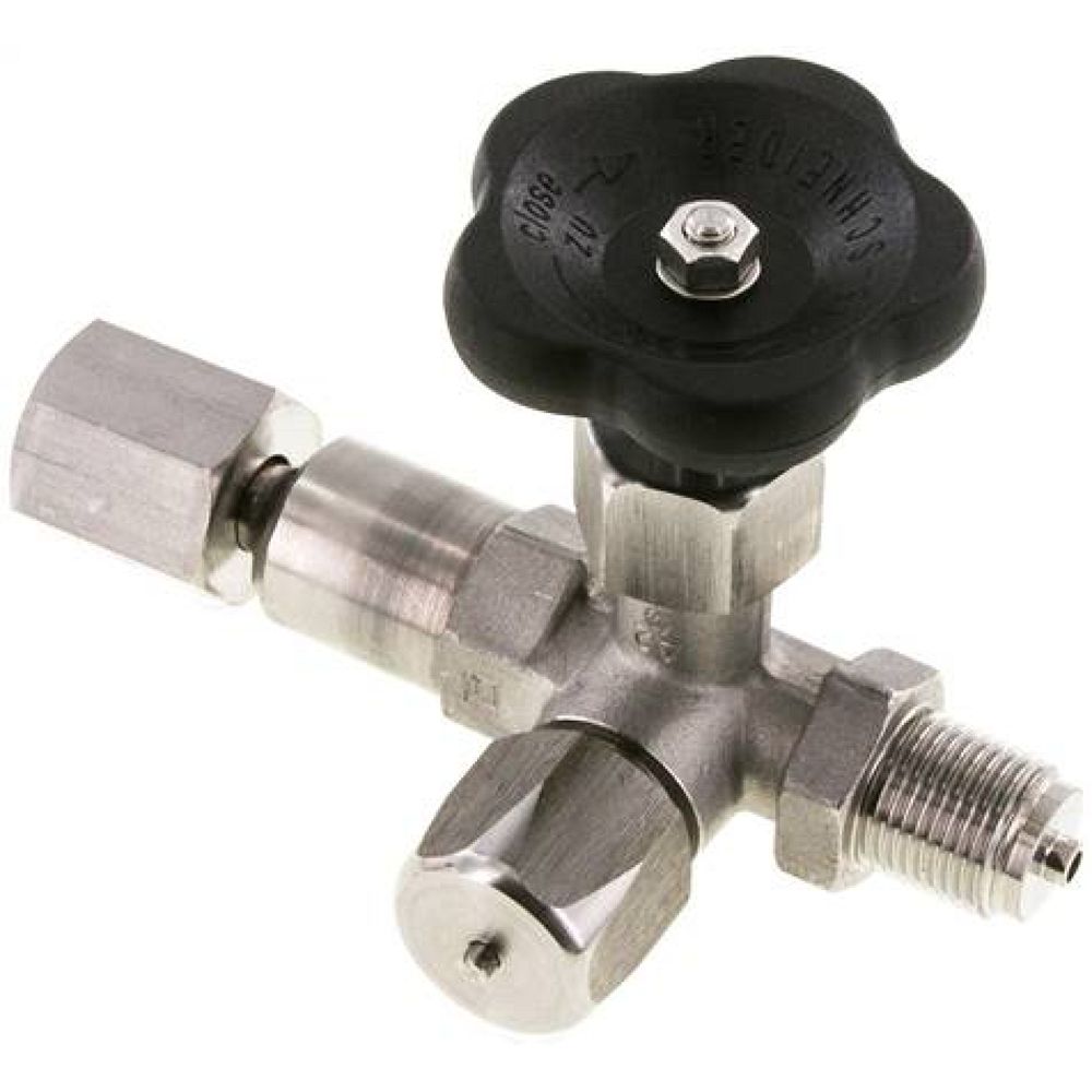 Wika MAV 12 SMZMP2 ES Manometer-Absperrventil G 1/2" Drehbare Muffe-Zapfen mit Schaft für Messgerätehalter,1.4571