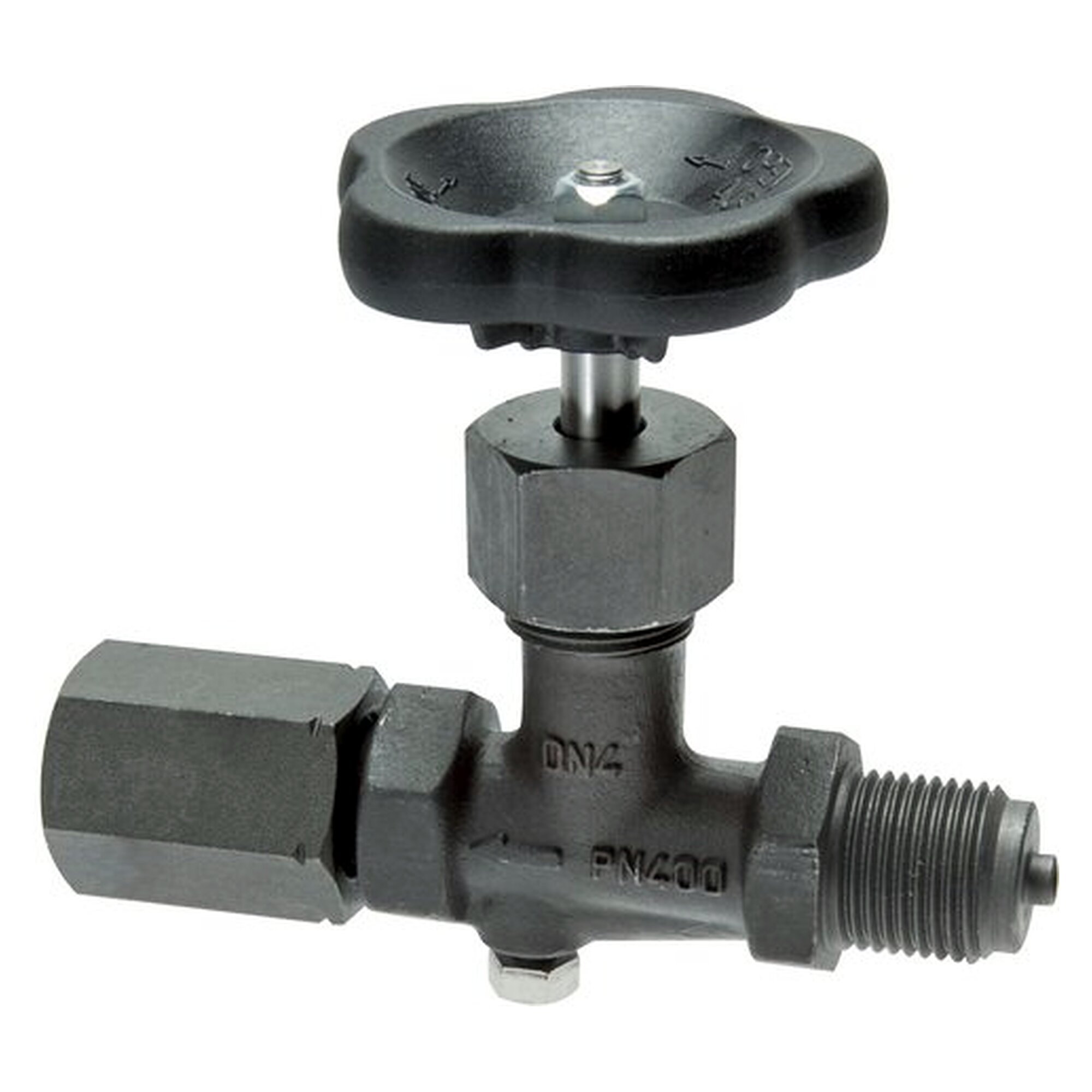Manometer-Absperrventil, G 1/2", 400 bar, Stahl, Temperaturbereich -10 bis +120 °C, DIN 16270 A