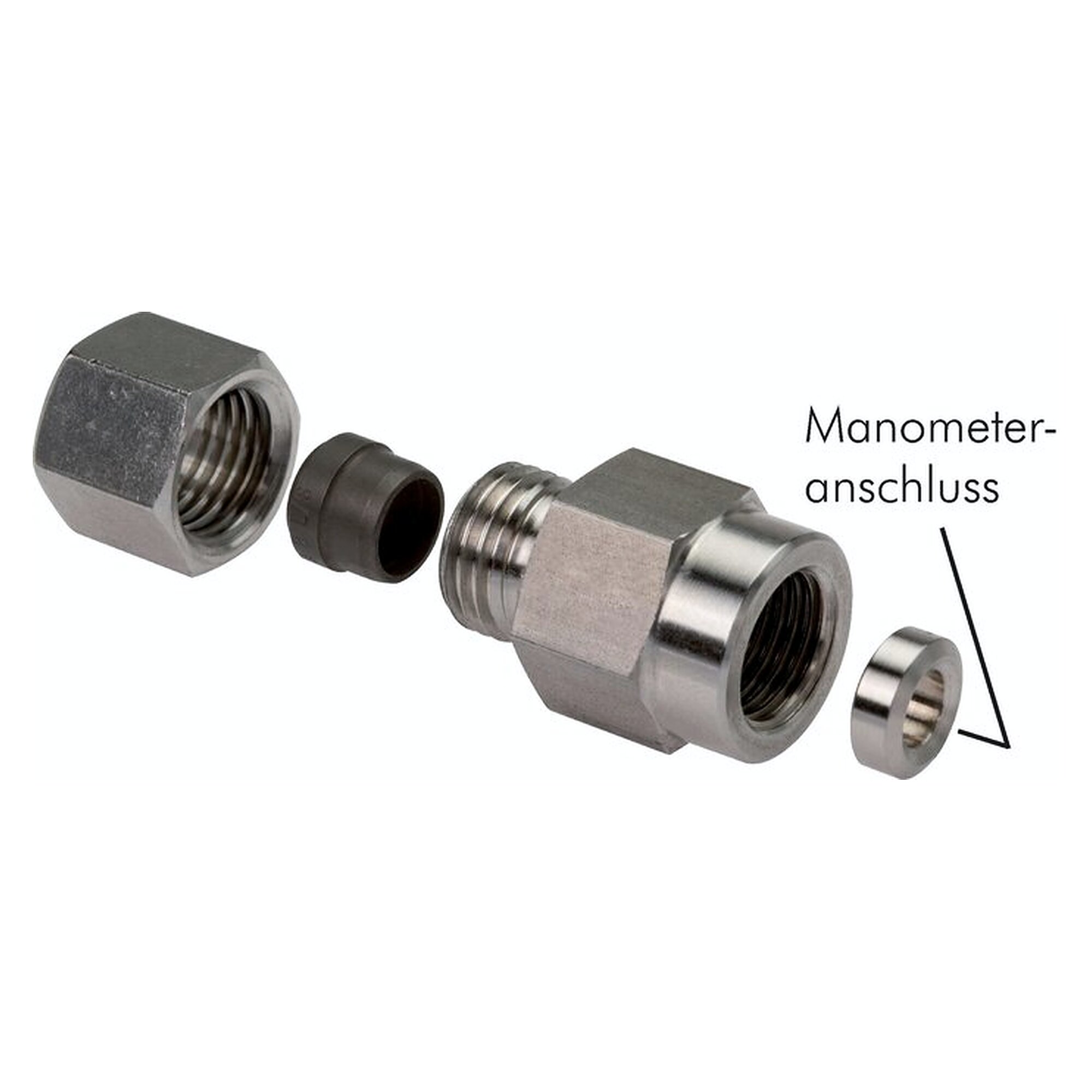 Gauge adapter, G 1/2", 630 bar, zinc plated steel, series schwere series, -40 bis +120