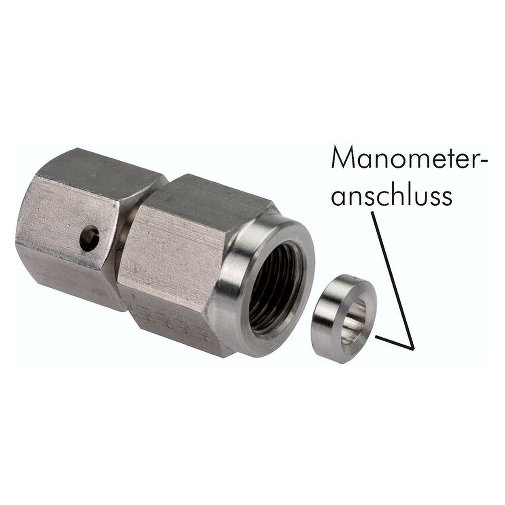 Manometeranschluss, 315 bar, 1.4571, Baureihe leichte Baureihe, Temperaturbereich -20 bis +200 °C