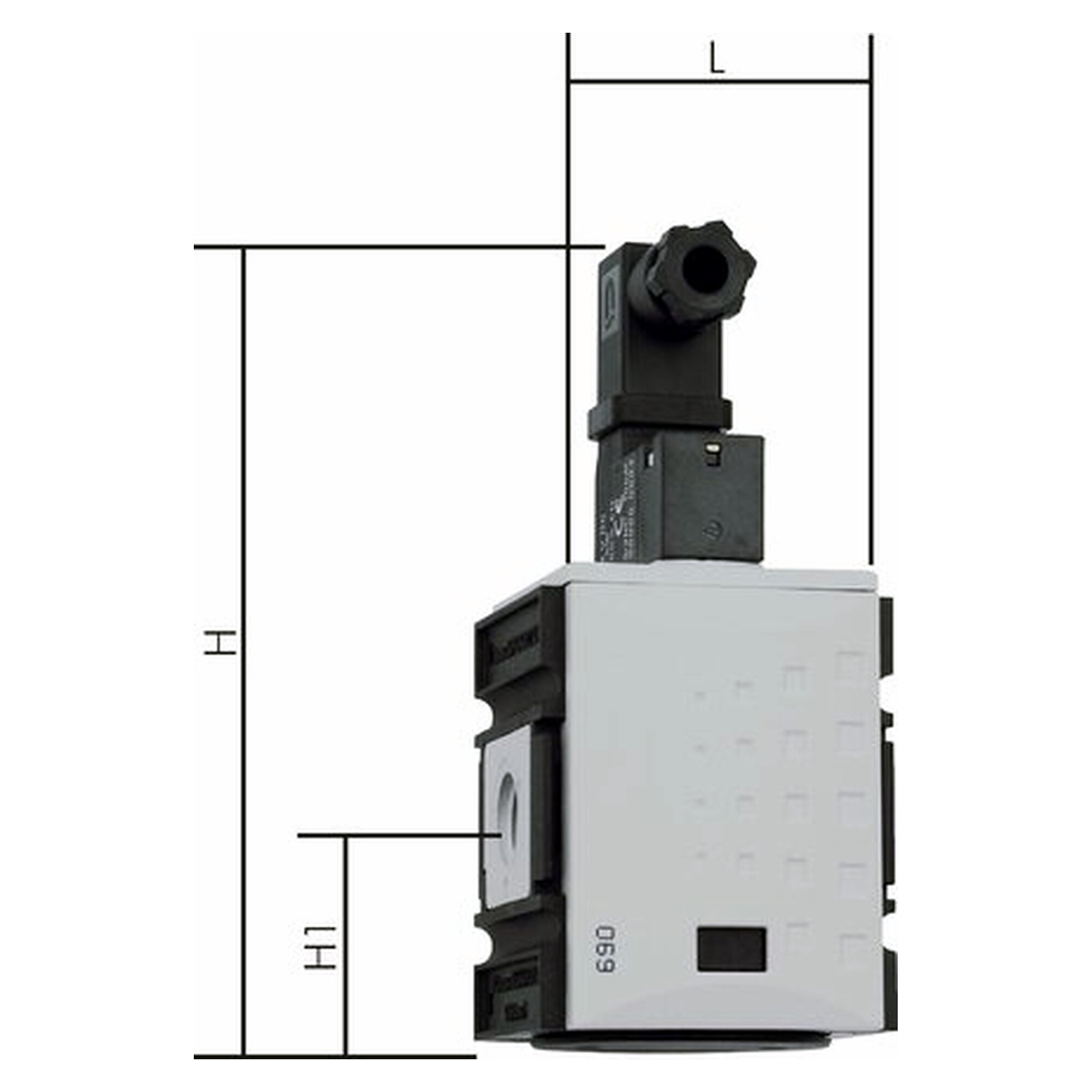 3/2 way solenoid valve, G 1/4", 2 - 10 bar, PA 66 GF60, 24 V DC, series 1, protection IP 65
