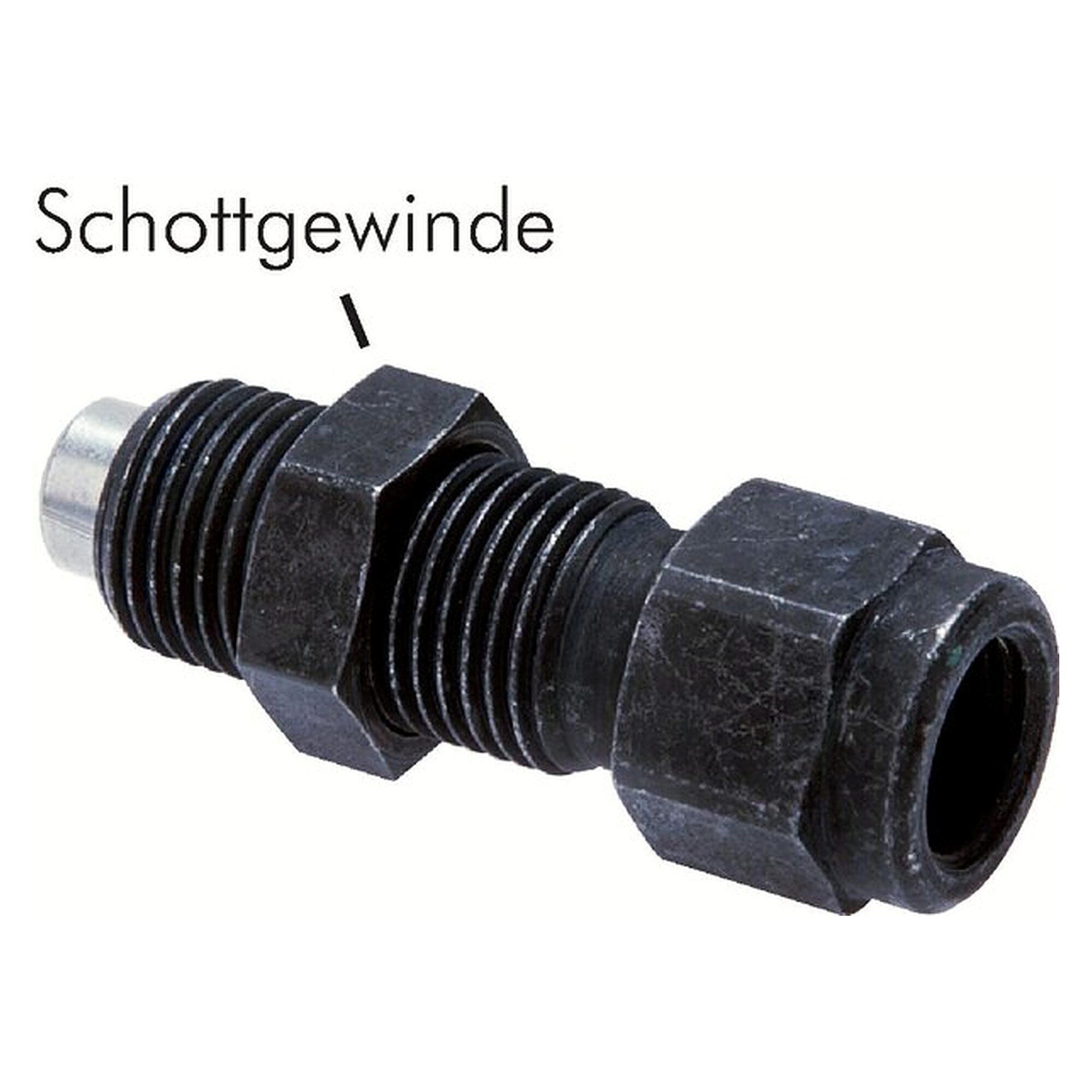 Gauge adapter, G 1/4", 630 bar, zinc plated steel, bulkhead thread M 16x1.5