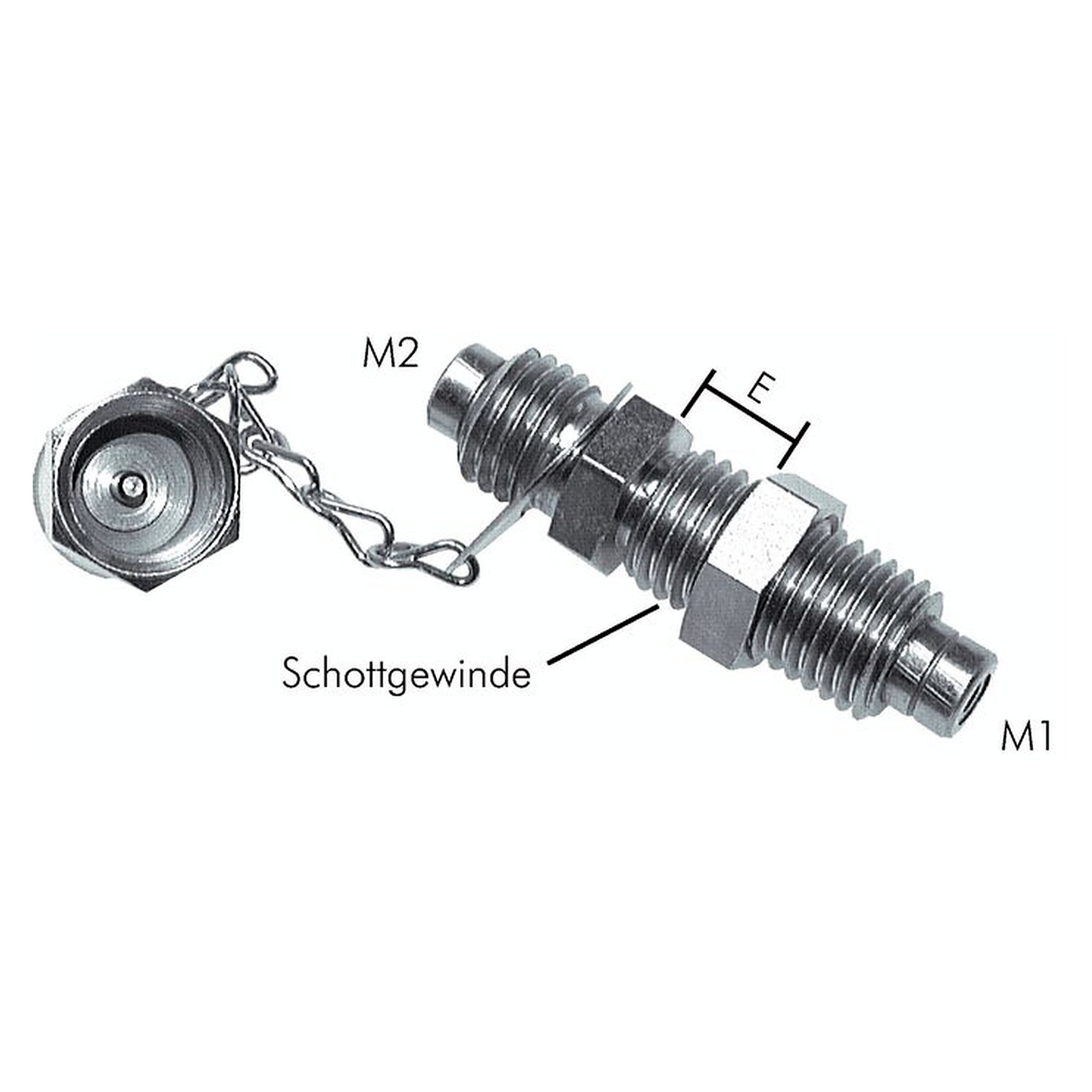 Zubehör für Druckluftgeräte, M 16x1,5, 600 bar, Stahl verzinkt, Temperaturbereich -20 bis +100 °C