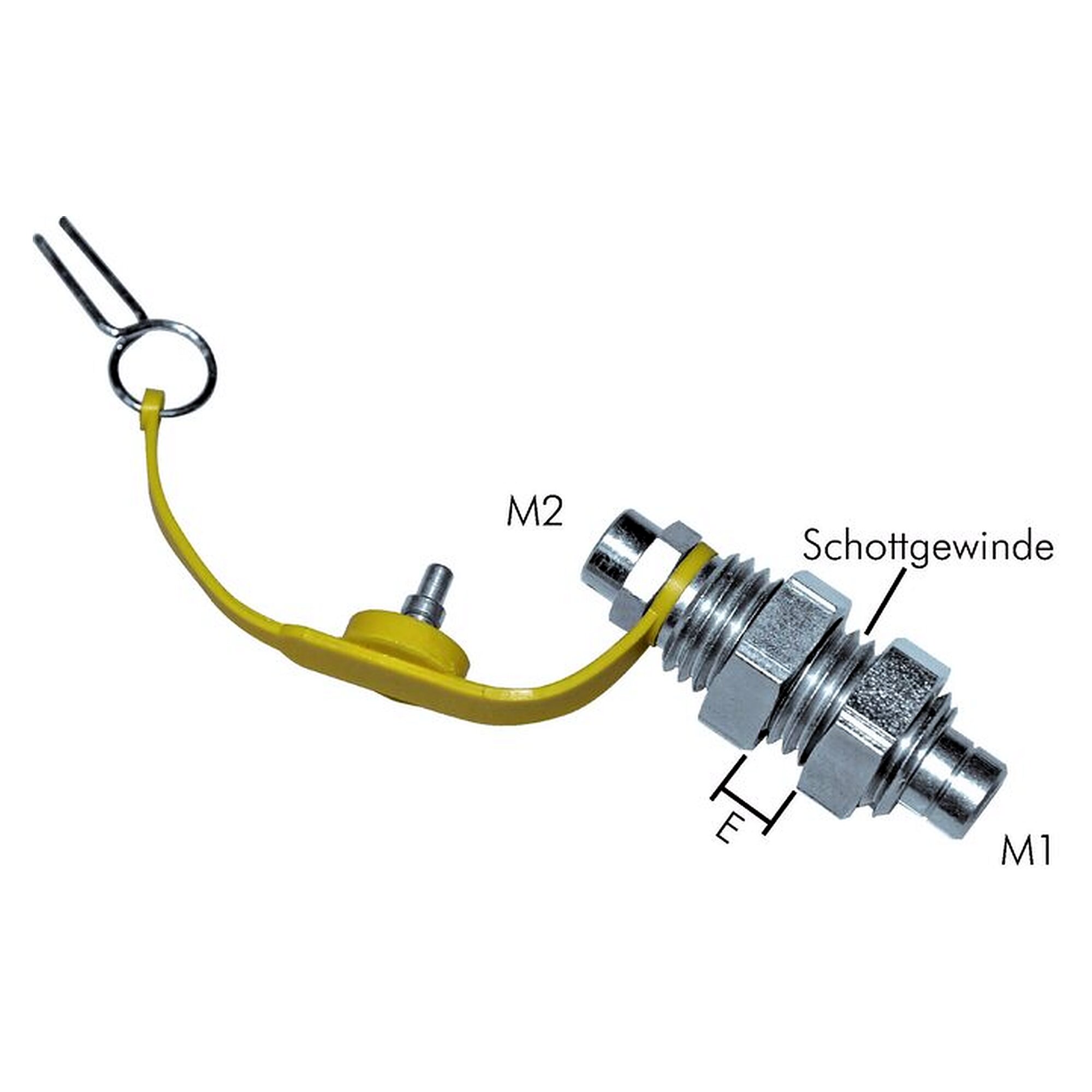 Push-in fitting, M 16, 400 bar, zinc plated steel, temperature range -20 to +100 °C