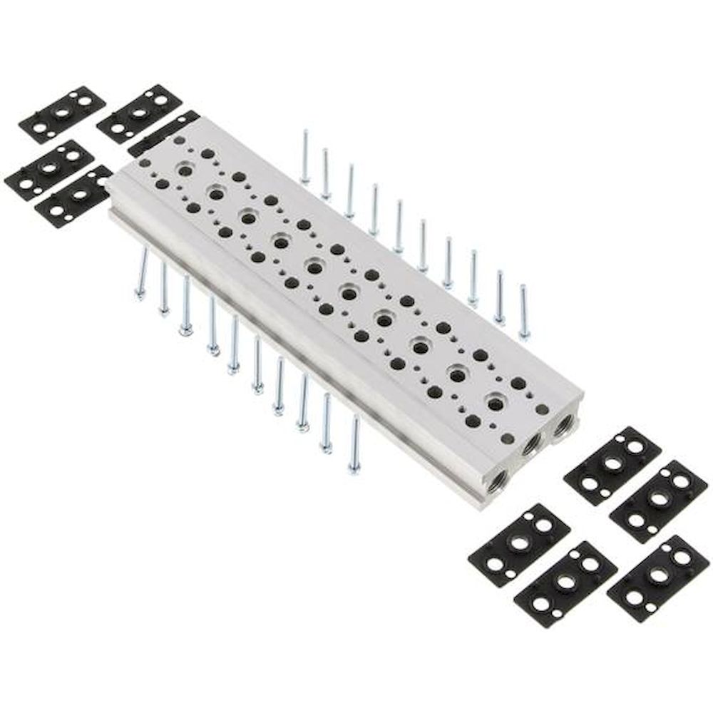 YPC MF1500-10. Reihenleiste (10-fach) für SF1000 (5/2 und 5/3-Wege)